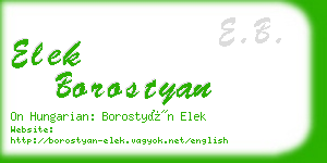 elek borostyan business card